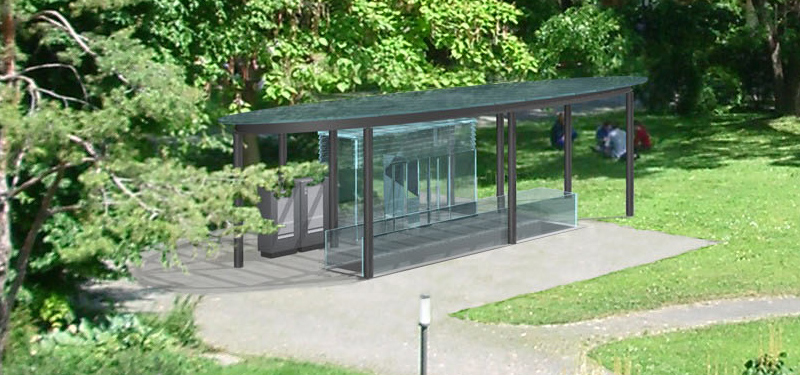 pavillon wettbewerb pavillon basel tiefgarage eingang 3d visualisierung fotomontage fotorendering rendering architektur Jonadesign Jona Design Zürich